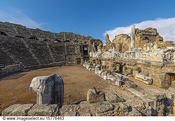 Amphitheater von Side  Side  Provinz Antalya  Türkei  Kleinasien  Eurasien