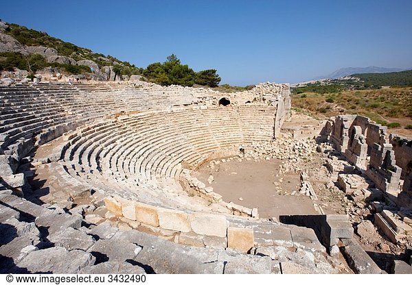 Amphitheatre in Patara  an ancient Lycian city in South West of modern Turkey