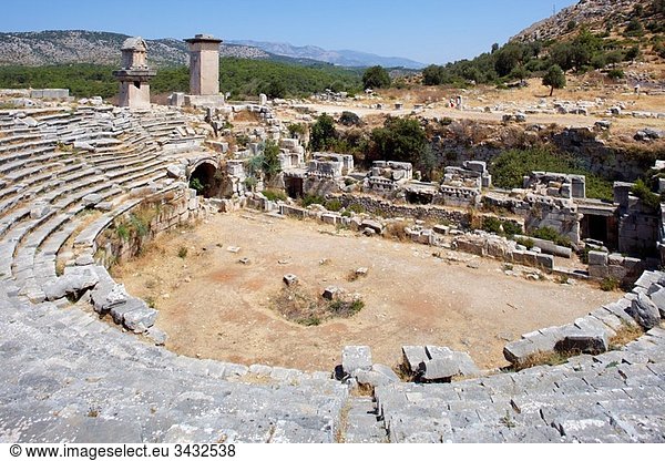 Amphitheatre in Xanthos  an ancient Lycian city in South West of modern Turkey