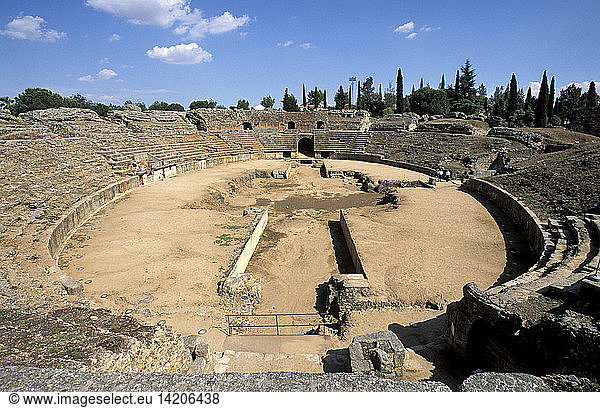 Amphitheatre  Merida  Extremadura region  Spain  Europe