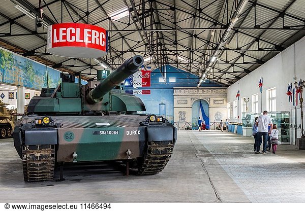 AMX Leclerc Tank in the French Hall at Musee des Blindes or Musee General Estienne  the Tank Museum at Saumur  Maine et Loire  Pays de la Loire Region  Loire Valley  France  Europe.