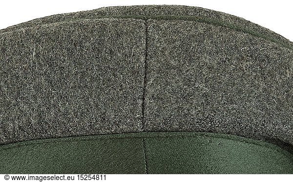 An old style field-grey visor cap for enlisted men/mates in the coastal artillery modified Reichsmarine cap historic  historical  navy  naval forces  military  militaria  branch of service  branches of service  armed forces  armed service  object  objects  stills  clipping  clippings  cut out  cut-out  cut-outs  20th century