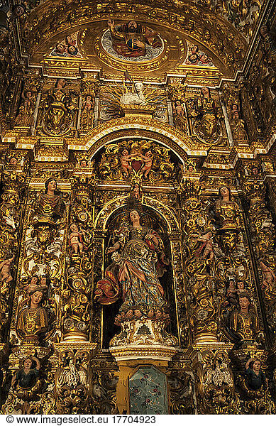 An Ornate Baroque Altar To Saint Ursula In The Church Of San Francisco; Salvador  Bahia  Brazil
