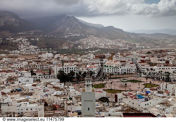 An View Of The City Of Tetouan Looking Towards The Rif Mountains  Tetouan  Morocco.