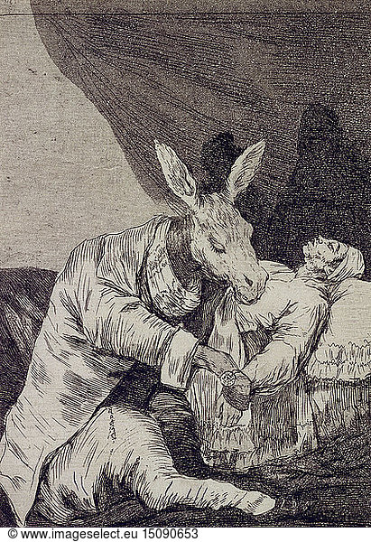 An welcher Krankheit wird er sterben? (Capricho Nr. 40). Künstler: Goya  Francisco  de (1746-1828)