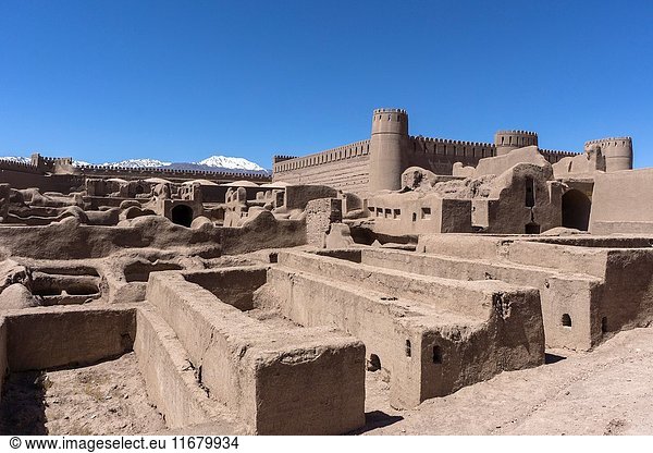 Ancient adobe citadel in Rayen  a small town in the skirts of Mt. Hezar  100 km from Kerman. Iran.