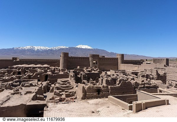 Ancient adobe citadel in Rayen  a small town in the skirts of Mt. Hezar  100 km from Kerman. Iran.