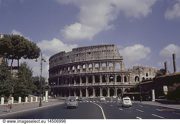 Ancient Colosseum  Rome  Italy  1961
