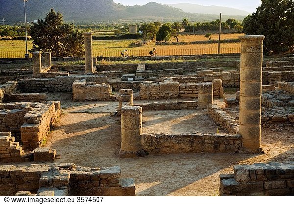 Ancient Roman town of Pollentia founded by Quintus Caecilius Metellus Balearicus in the 2nd century BC  Alcudia  Majorca  Balearic Islands  Spain
