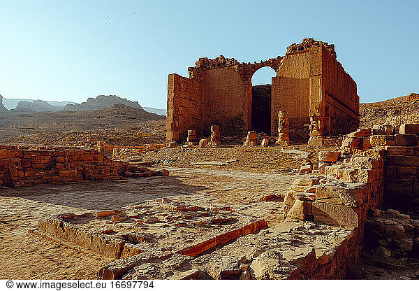 Ancient ruins in the city of Petra  Jordan