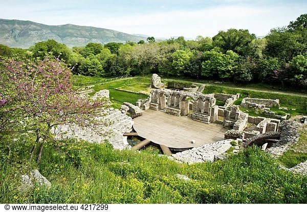 Ancient theatre. 3rd century BC. UNESCO. World Heritage Site. Butrint. Albania.