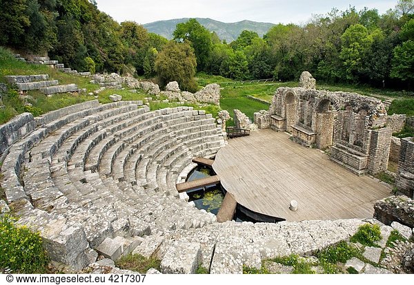 Ancient theatre. 3rd century BC. UNESCO. World Heritage Site. Butrint. Albania.