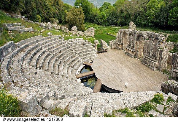 Ancient theatre. 3rd century BC. UNESCO. World Heritage Site. Butrint. Albania.