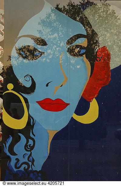 Andalusisches Portrait im Pop-Art Stil   Jerez de la Frontera   Cadiz   Andalusien   Spanien   Europa