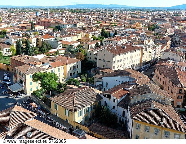 angelehnt Großstadt Turm Ansicht Italien Pisa
