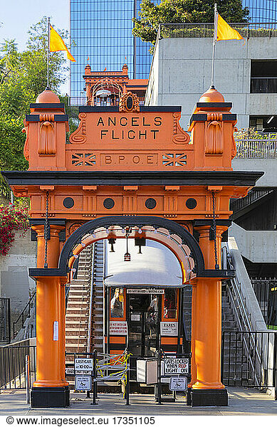 Angels Flight Railway in downtown Los Angeles  Los Angeles  California  United States of America  North America