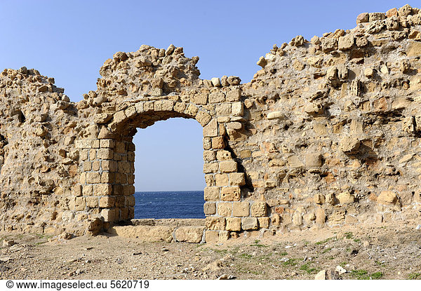 Anschnitt Stadtmauer Naher Osten Asien Israel Mittelmeer