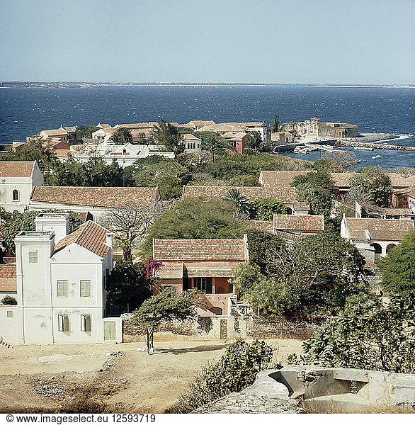 Ansicht der Stadt auf der Insel Goree vor Kap Verde  einer wichtigen Verkaufsstation für den Sklavenhandel im Atlantik.