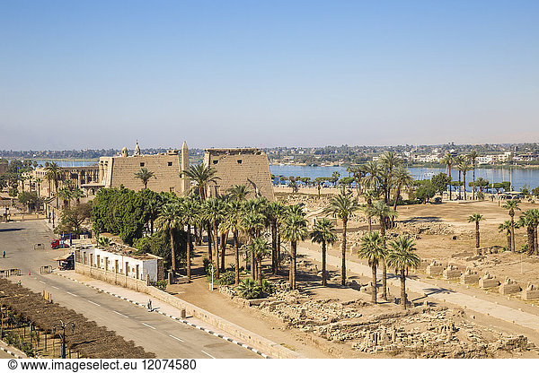 Ansicht des Luxor-Tempels  UNESCO-Weltkulturerbe  Luxor  Ägypten  Nordafrika  Afrika