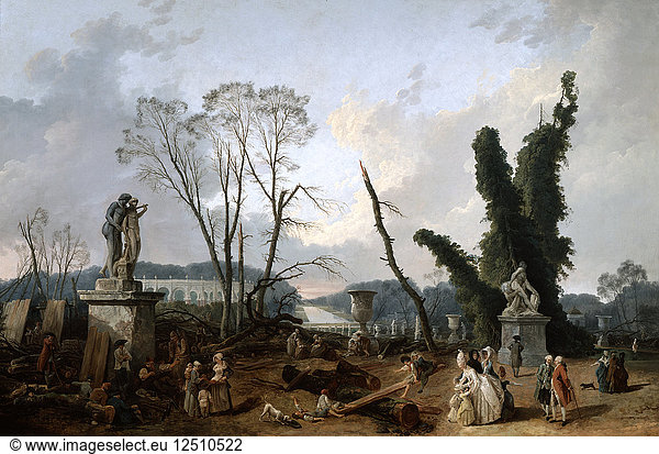 Ansicht des Tapis Vert in Versailles  19. Jahrhundert. Künstler: Fanny Robert