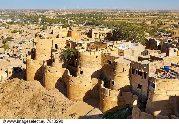 Ansicht  Festung  unterhalb  Indien  Jaisalmer  Rajasthan