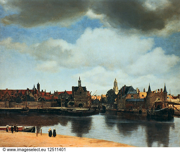 Ansicht von Delft  Niederlande  nach dem Brand  um 1658. Künstler: Jan Vermeer