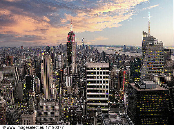 Ansichten der Skyline von New York City