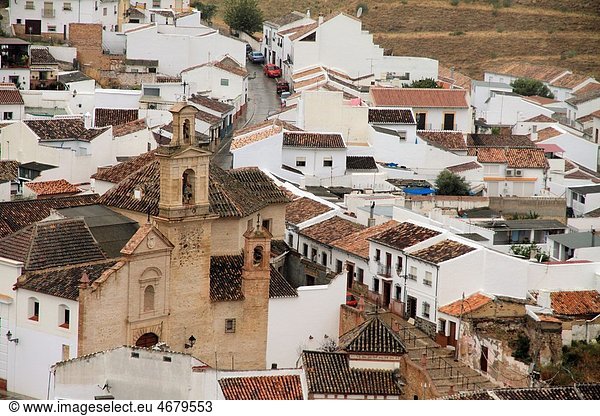Antequera town view from above  Malaga province  Andalusia  Spain