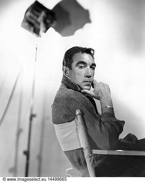 Anthony Quinn  Portrait Sitting in Director's Chair  1957