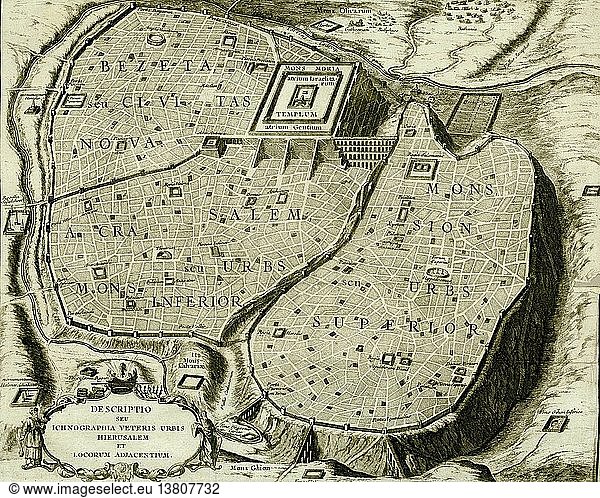 Antike Karte von Jerusalem