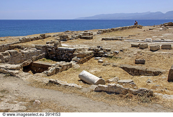 Antike Kirche mit Bodenmosaik  Chersonissos  LimÌn ChersÛnisou  Kreta  Griechenland  Europa