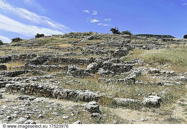 Antike minoische Siedlung Gourniá  archäologische Ausgrabungsstätte  Gourniá  Kreta  Griechenland  Europa