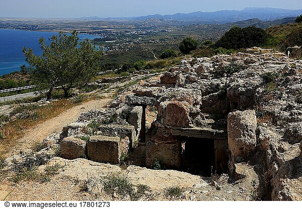 Antike Palastanlage von Vuni  Vouni  Vounos aus dem fruehen 5. Jh. v. Chr. im Nordwesten der Insel  Blick auf das Meer  Nordzypern