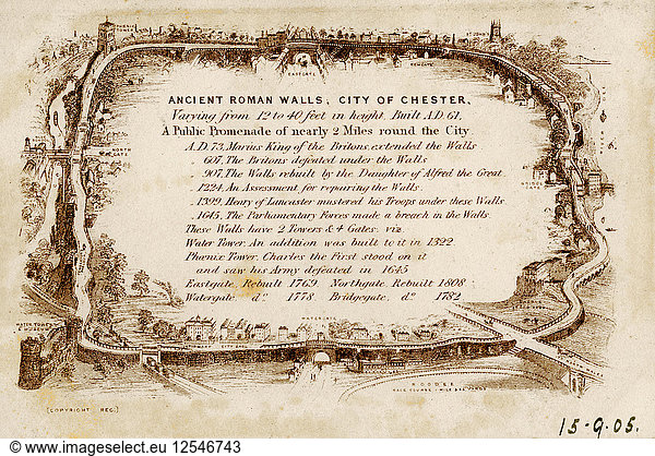 Antike römische Mauern  Stadt Chester  1905. Künstler: Unbekannt
