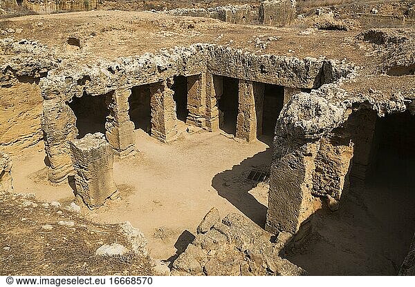 Antike Ruinen an den archäologischen Stätten der Gräber der Könige UNESCO-Weltkulturerbe Pafos Zypern Europa