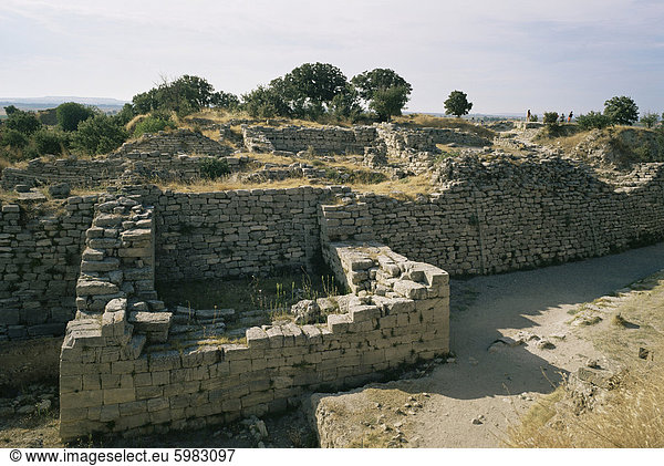 Antike Ruinen  Troy  UNESCO Weltkulturerbe  Anatolien  Türkei  Kleinasien  Eurasien