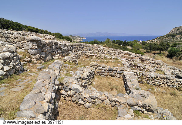 Antike Ruinen von Gournia historische minoische Siedlung heute archäologische Stätte Ostkreta Kreta Griechenland Europa