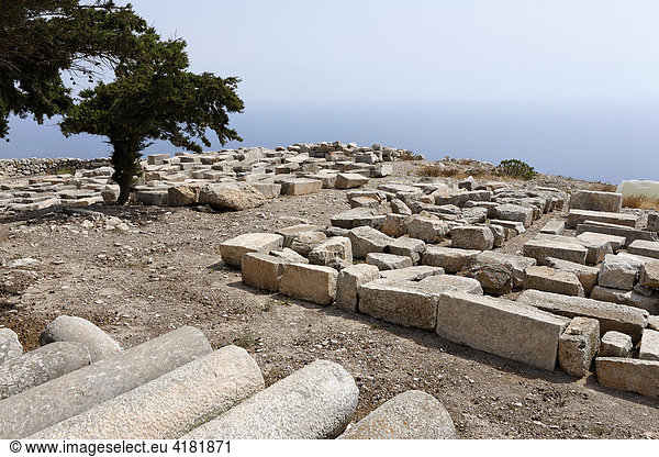 Antike Ruinenstadt Alt-Thira auf dem Berg Messavouno im Süd-Osten von Santorin in der Ägäis Griechenland