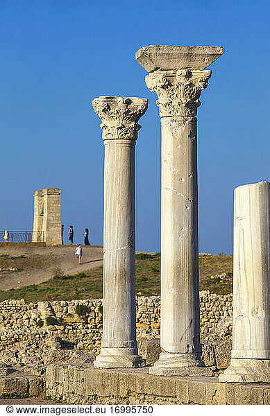 Antike Stadt von Khersoness  Ruinen des antiken Theaters  Sewastopol  Krim  Ukraine  Europa