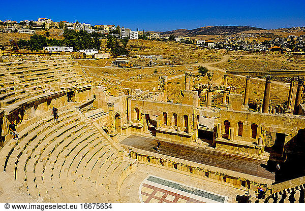 Antikes römisches Theater in der Stadt Jerash  Jordanien