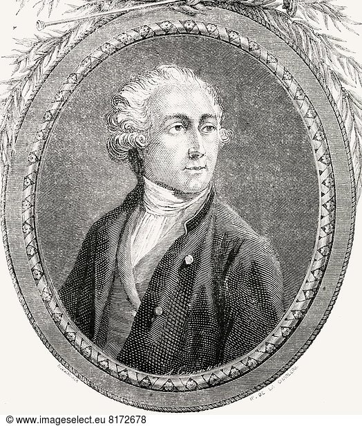 Antoine Laurent Lavoisier  1743-1794  French Chemist. Engraved By Pannemaker-Ligny After De La Charlerie. From Histoire De La Revolution Francaise By Louis Blanc.