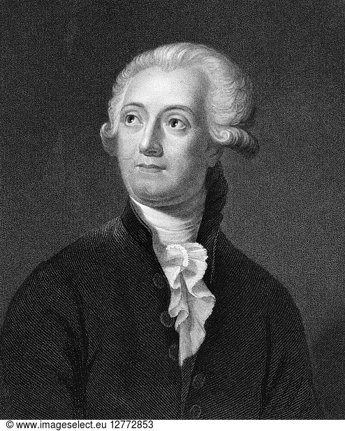 ANTOINE LAURENT LAVOISIER (1743-1794). French chemist. Steel engraving  English  1835.