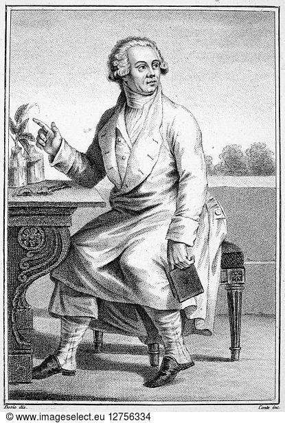 ANTOINE LAURENT LAVOISIER (1743-1794). French chemist. Stipple engraving  Italian  early 19th century.