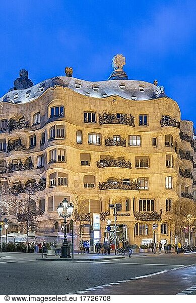 Antoni Gaudi  La Pedrera (Casa Mila)  UNESCO World Heritage Site  Barcelona  Catalonia  Spain  Europe