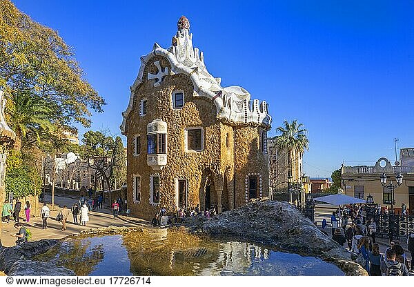 Antoni Gaudi  Park Guell  UNESCO World Heritage Site  Barcelona  Catalonia  Spain  Europe