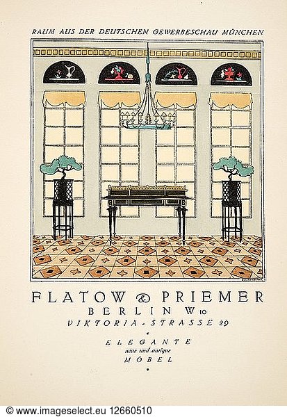 Anzeige für Flatow & Priemer  aus Styl  pub. 1922 (Pochoir Druck)