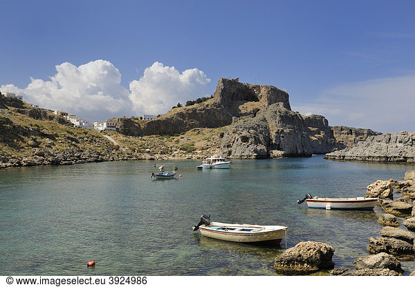 Apostel-Paulus Bucht  Agios Pavlos Bay  Lindos  Rhodos  Griechenland  Europa