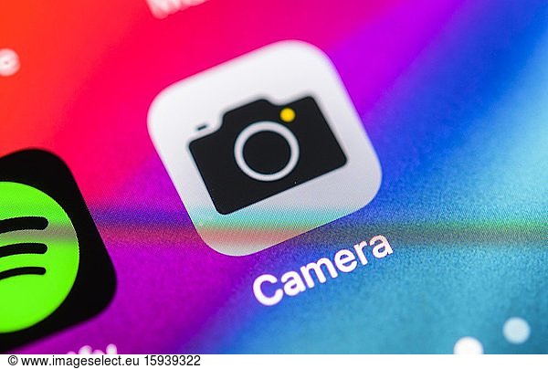 Apple camera app  icon  logo  display  screen  iPhone  app  mobile phone  smartphone  iOS  detail  full format