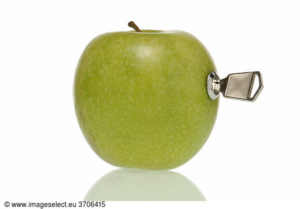 Apple with lock and key
