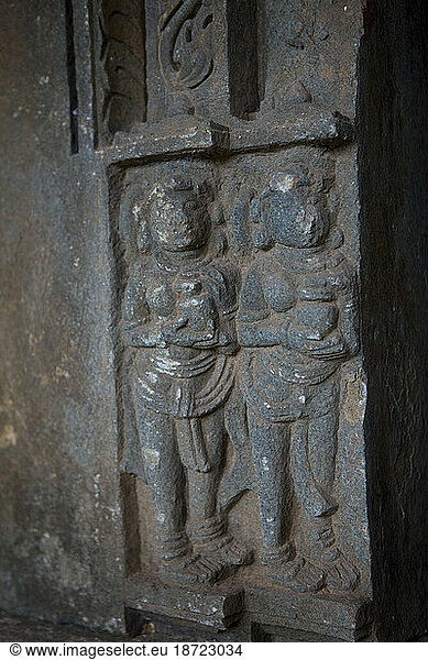 Apsara (Hindu Angels) details in Mahadeva Temple. Goa  India.